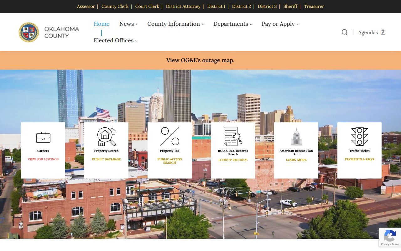 Oklahoma County inmate lookup search page for people search