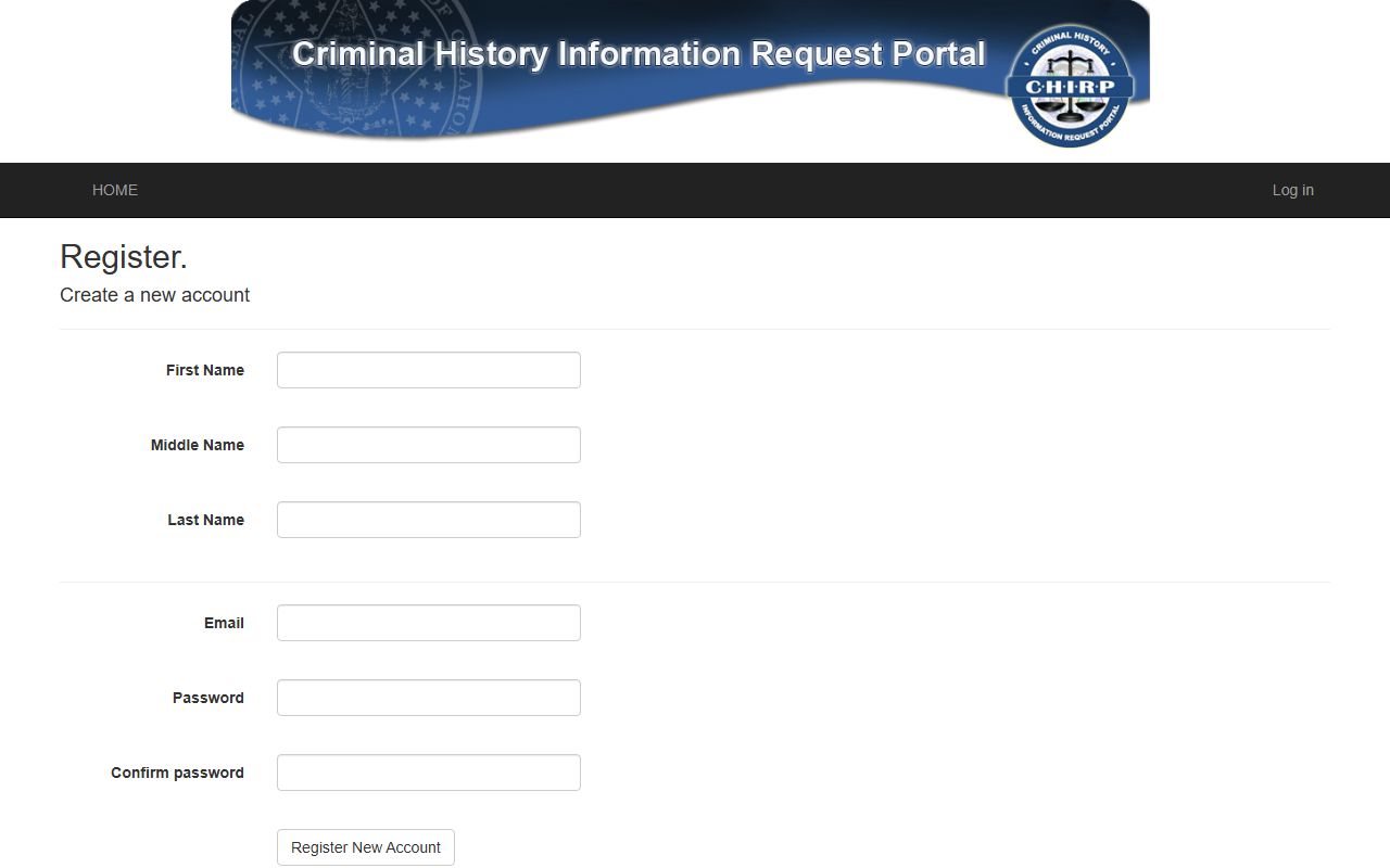 Oklahoma people search CHIRP account registration